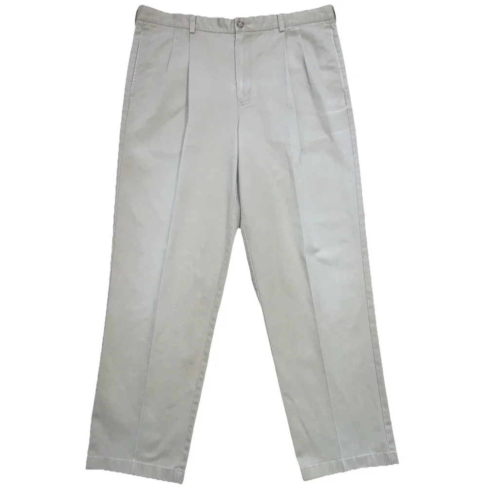 L.L Bean Classic Fit Straight Khaki Pants Men's 38x32 Cotton Beige Chino